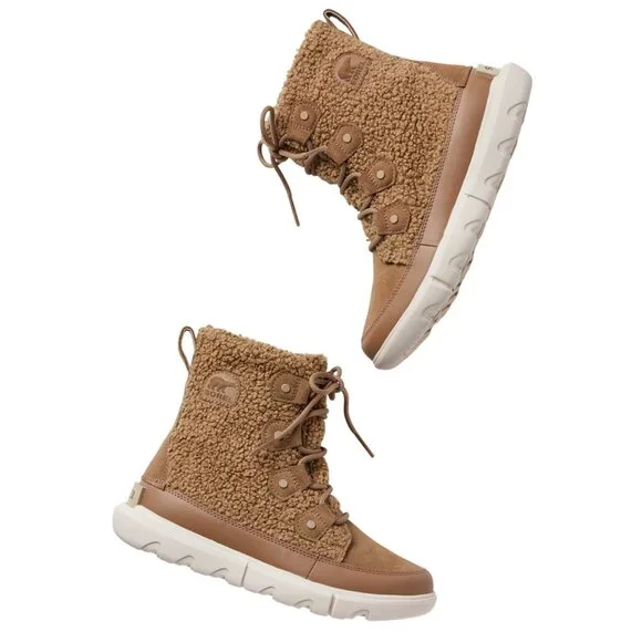 Sorel Explorer II Joan Cozy Winter Boots in Tan with Faux Shearling Upper Size 7 - Picture 2 of 8